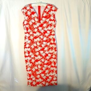 EUC New York & Company coral/peachy dress. Size Medium